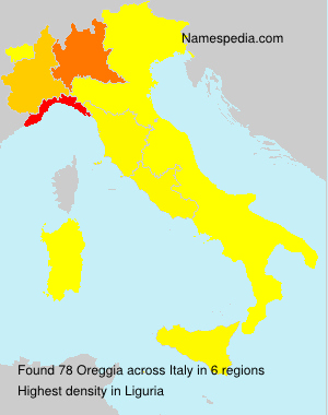 Surname Oreggia in Italy Surname Oreggia in Italy
