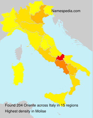 Surname Oriente in Italy Surname Oriente in Italy