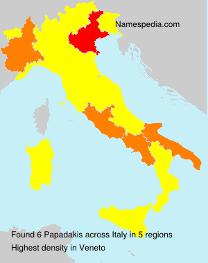 Surname Papadakis in Italy Surname Papadakis in Italy