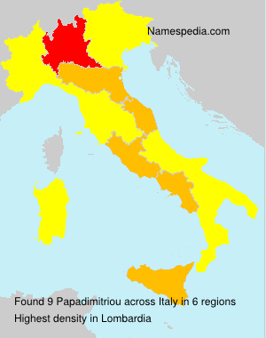 Surname Papadimitriou in Italy Surname Papadimitriou in Italy