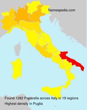 Surname Paparella in Italy Surname Paparella in Italy