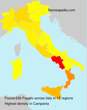 Surname Paparo in Italy Surname Paparo in Italy