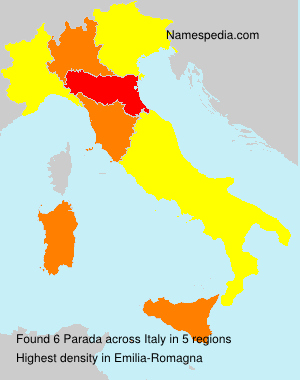 Surname Parada in Italy Surname Parada in Italy