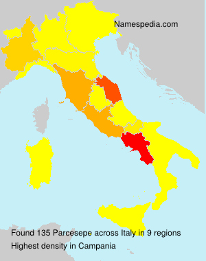 Surname Parcesepe in Italy Surname Parcesepe in Italy