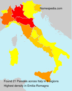Surname Paredes in Italy Surname Paredes in Italy