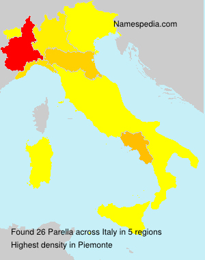 Surname Parella in Italy Surname Parella in Italy