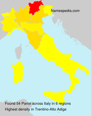 Surname Partel in Italy Surname Partel in Italy