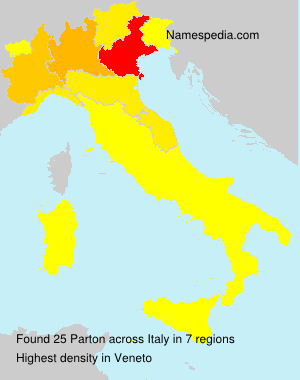 Surname Parton in Italy Surname Parton in Italy