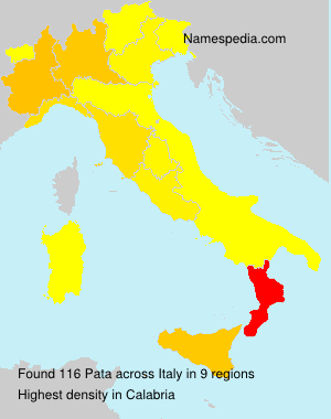 Surname Pata in Italy Surname Pata in Italy