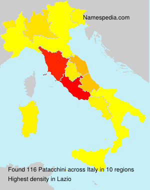Surname Patacchini in Italy Surname Patacchini in Italy