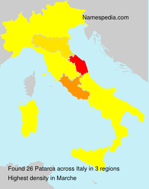 Surname Patarca in Italy Surname Patarca in Italy
