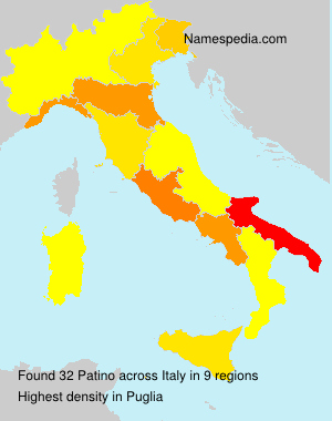 Surname Patino in Italy Surname Patino in Italy
