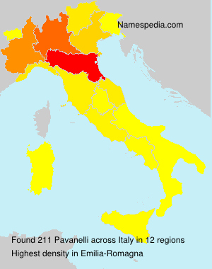 Surname Pavanelli in Italy Surname Pavanelli in Italy