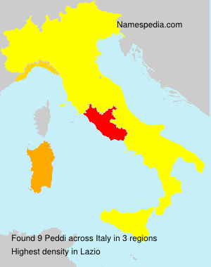 Surname Peddi in Italy Surname Peddi in Italy