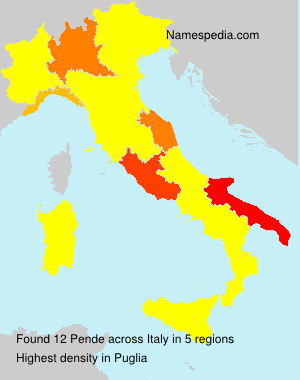 Surname Pende in Italy Surname Pende in Italy