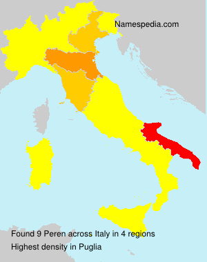 Surname Peren in Italy Surname Peren in Italy