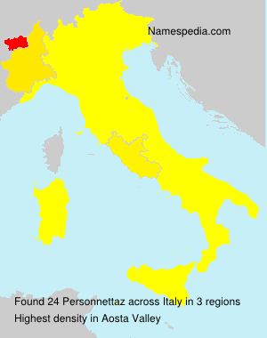 Surname Personnettaz in Italy Surname Personnettaz in Italy