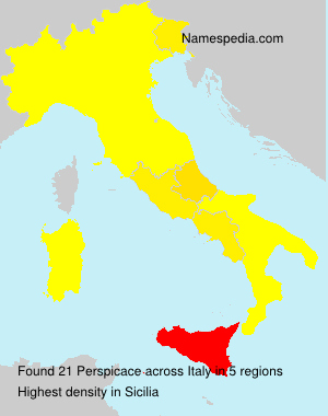 Surname Perspicace in Italy Surname Perspicace in Italy