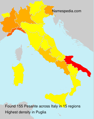 Surname Pesante in Italy Surname Pesante in Italy