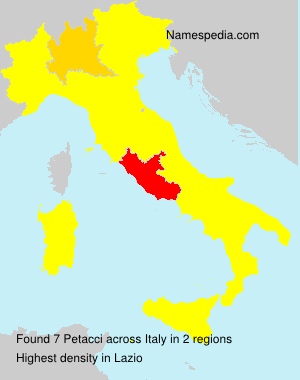 Surname Petacci in Italy Surname Petacci in Italy