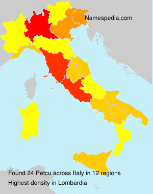 Surname Petcu in Italy Surname Petcu in Italy