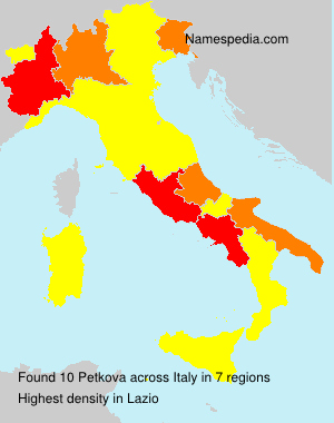 Surname Petkova in Italy Surname Petkova in Italy