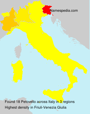 Surname Petovello in Italy Surname Petovello in Italy