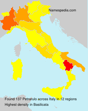Surname Petrarulo in Italy Surname Petrarulo in Italy