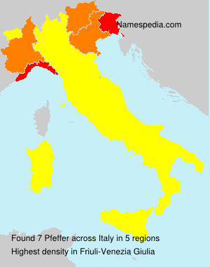 Surname Pfeffer in Italy Surname Pfeffer in Italy