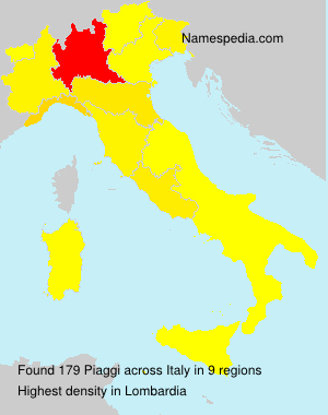 Surname Piaggi in Italy Surname Piaggi in Italy
