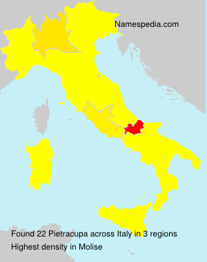 Surname Pietracupa in Italy Surname Pietracupa in Italy