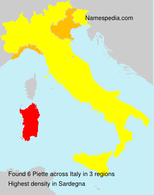 Surname Piette in Italy Surname Piette in Italy