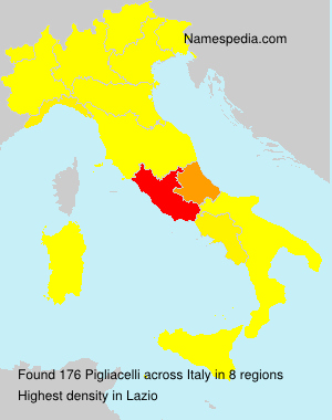 Surname Pigliacelli in Italy Surname Pigliacelli in Italy