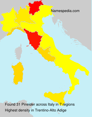 Surname Pineider in Italy Surname Pineider in Italy
