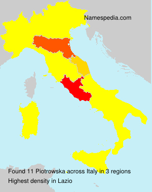 Surname Piotrowska in Italy Surname Piotrowska in Italy