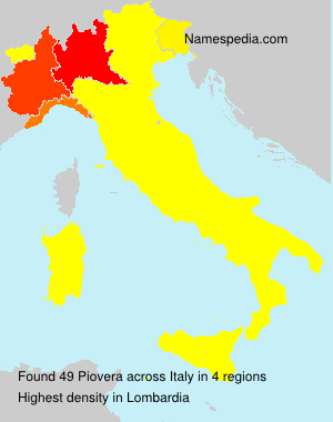 Surname Piovera in Italy Surname Piovera in Italy
