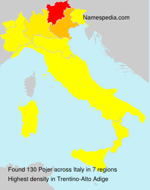 Surname Pojer in Italy Surname Pojer in Italy