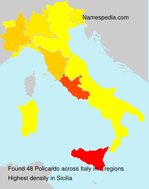 Surname Policardo in Italy Surname Policardo in Italy