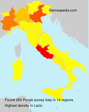 Surname Ponza in Italy