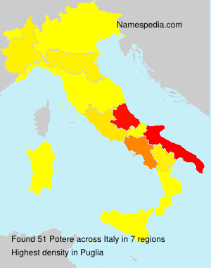Surname Potere in Italy Surname Potere in Italy