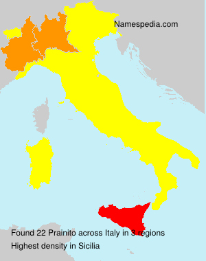 Surname Prainito in Italy Surname Prainito in Italy