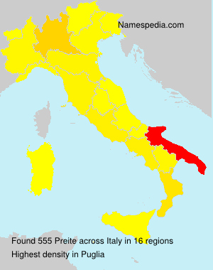 Surname Preite in Italy Surname Preite in Italy