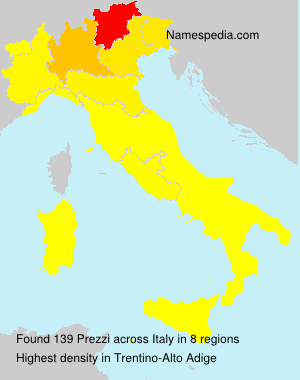 Surname Prezzi in Italy Surname Prezzi in Italy