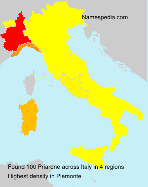 Surname Priarone in Italy Surname Priarone in Italy