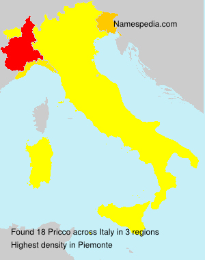 Surname Pricco in Italy Surname Pricco in Italy
