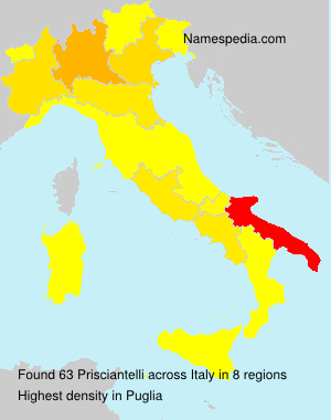 Surname Prisciantelli in Italy Surname Prisciantelli in Italy