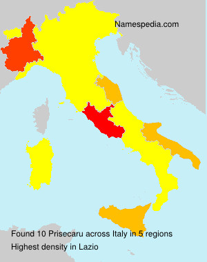 Surname Prisecaru in Italy Surname Prisecaru in Italy