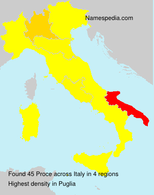 Surname Proce in Italy Surname Proce in Italy