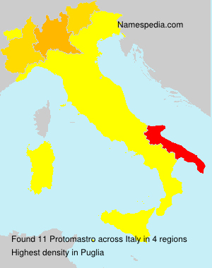 Surname Protomastro in Italy Surname Protomastro in Italy
