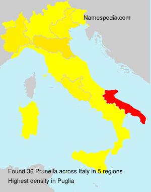 Surname Prunella in Italy Surname Prunella in Italy